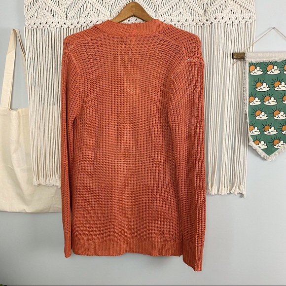 Ashley by 26 International NWT Coral Orange Knit a sweater Cardigan Size Large - Picture 6 of 12